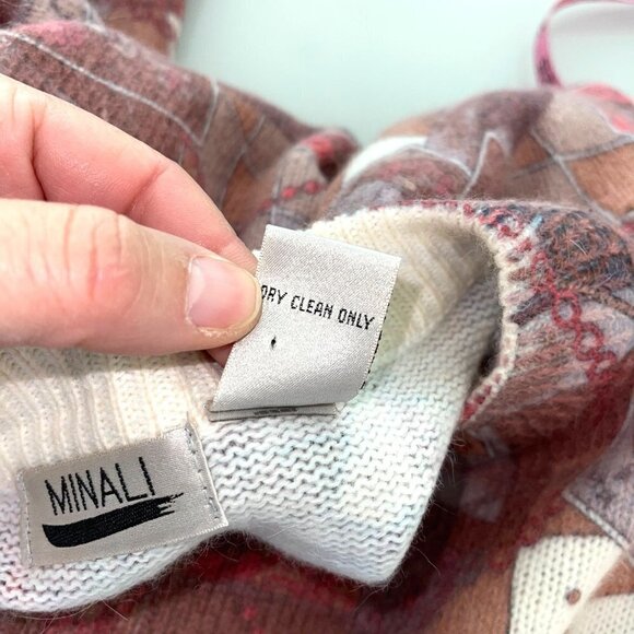 Minali Angora Blend Tunic Sweater Womens Size Large L Vintage Pink Made In Korea - Picture 5 of 13